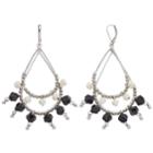 Simply Vera Vera Wang Black & White Bead Teardrop Earrings, Women's, Multicolor