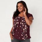 Plus Size Lc Lauren Conrad Love, Lauren Pleated Top, Women's, Size: 0x, Lt Purple