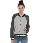 Juniors' So&reg; Colorblock Bomber Jacket, Teens, Size: Medium, Grey