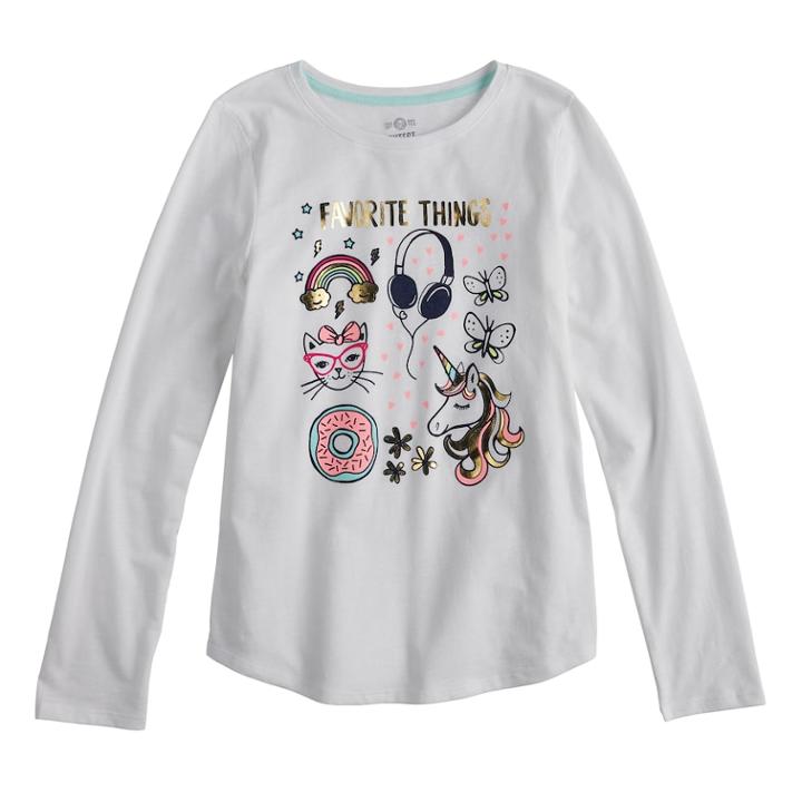 Girls 7-16 & Plus Size So&reg; Long Sleeve Graphic Tee, Size: 12, Natural