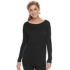 Petite Apt. 9&reg; Sparkle Boatneck Sweater, Women's, Size: Xl Petite, Black