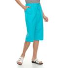 Women's Gloria Vanderbilt Lillith Sheeting Skimmer Capris, Size: Large, Med Green