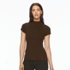 Women's Apt. 9&reg; Studded Mockneck Sweater, Size: Xxl, Dark Brown