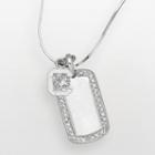 South Carolina Gamecocks Sterling Silver Cubic Zirconia Dog Tag Pendant, Women's, Size: 18, White