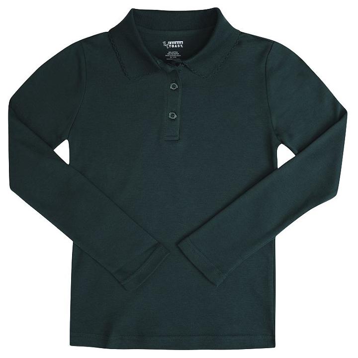 Girls 7-20 & Plus Size French Toast School Uniform Long-sleeved Polo Shirt, Girl's, Size: 4-5, Green
