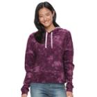 Juniors' So&reg; Cropped Velour Hoodie, Teens, Size: Medium, Drk Purple