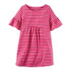 Girls 4-8 Carter's Striped Bell Sleeve Dress, Size: 6x, Pink And White Stripe