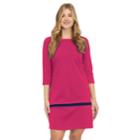 Women's Izod Boatneck Shift Dress, Size: Large, Pink