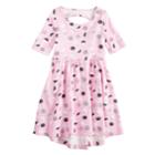 Girls 4-10 Jumping Beans&reg; Elbow Sleeve Printed Dress, Size: 6, Light Pink