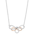Simply Vera Vera Wang Two Tone Sterling Silver 1/10 Carat T.w. Diamond Swirl Necklace, Women's, White
