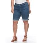 Plus Size Croft & Barrow&reg; Bermuda Jean Shorts, Women's, Size: 22 W, Med Blue