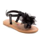 Petalia Floral Toddler Girls' Sandals, Size: 8 T, Black