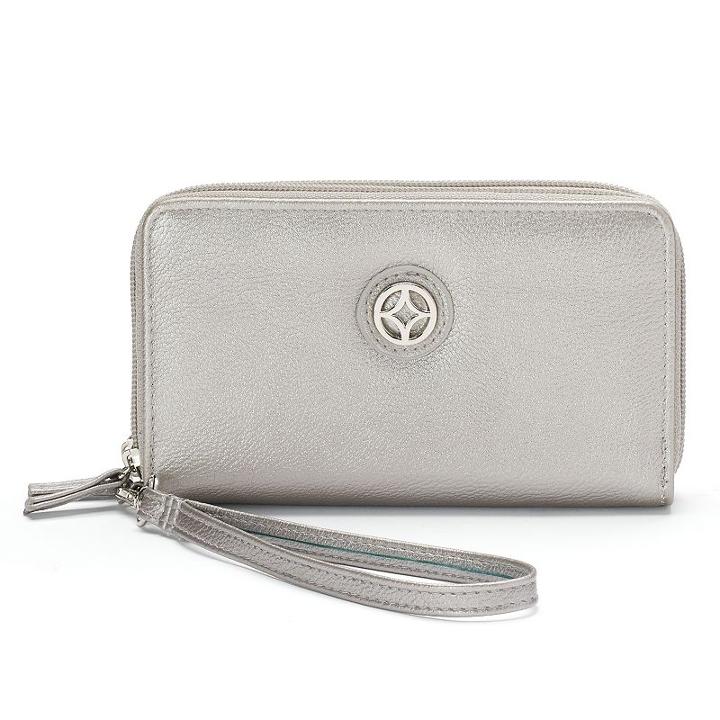 Croft & Barrow&reg; Gabriella Double Zip Wristlet, Women's, Grey