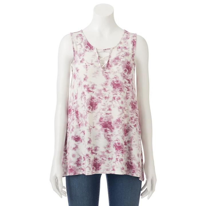 Juniors' Cloudchaser Strappy Front Tunic Tank, Teens, Size: Xs, Purple Oth
