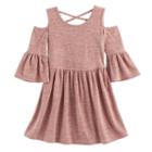 Girls 7-16 My Michelle Knit Cold Shoulder Dress, Size: Medium (12), Med Pink