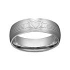 Stainless Steel Claddagh Wedding Band - Men, Size: 12, Grey