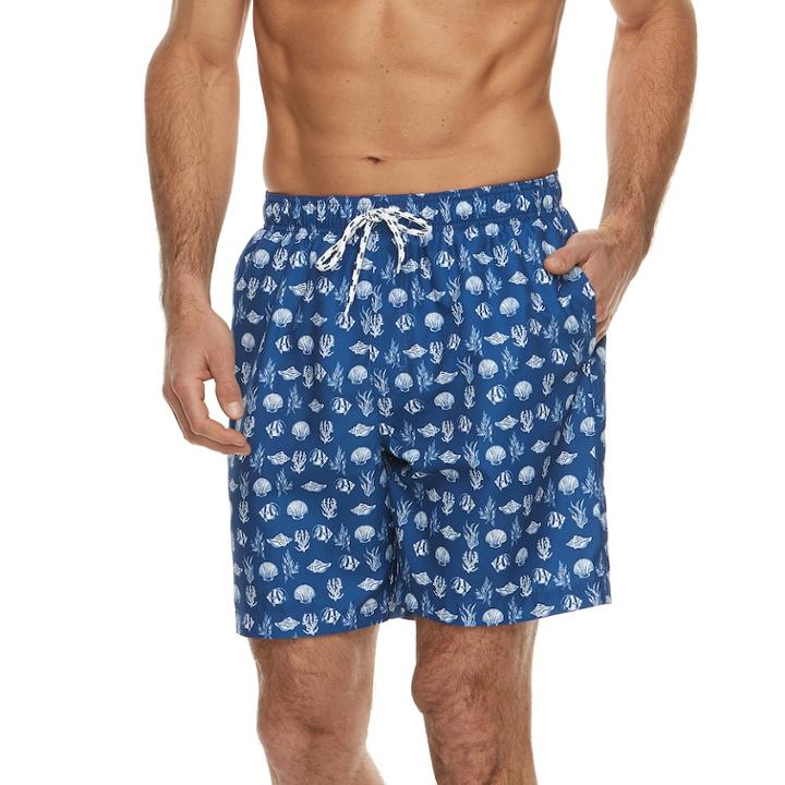 Men's Croft & Barrow&reg; Nautical Printed Swim Trunks, Size: Large, Blue (navy)