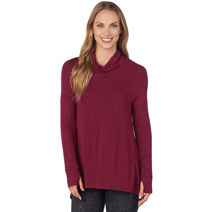 Women's Cuddl Duds Soft Knit Cowlneck Top, Size: Xs, Red