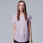 Women's Simply Vera Vera Wang Essential Windy Jacquard Tee, Size: Xl, Lt Purple