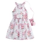 Girls 7-16 & Plus Size Knitworks Floral Burnout Glitter Belted Dress With Necklace & Purse, Size: 10, White