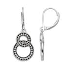 Napier Antiqued Circle Link Drop Earrings, Women's, Silver