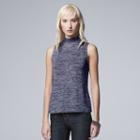 Women's Simply Vera Vera Wang Simply Separates Marled Mockneck Top, Size: Small, Blue (navy)