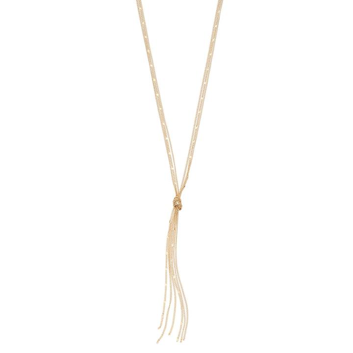 Lc Lauren Conrad Long Tassel Knot Necklace, Women's, Gold