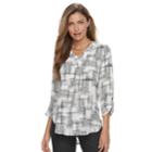 Women's Apt. 9&reg; Roll-tab Chiffon Tunic Top, Size: Medium, Natural
