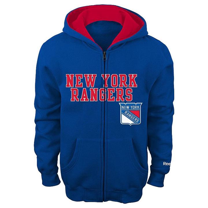 Boys 8-20 Reebok New York Rangers Stated Hoodie, Boy's, Size: L(14/16), Blue (navy)