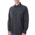 Men's Dickies Solid Flannel Shirt, Size: Small, Black