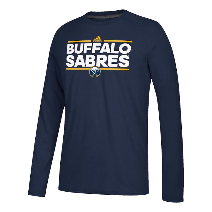 Men's Adidas Buffalo Sabres Dassler Long-sleeved Tee, Size: Xl, Blue (navy)