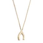 14k Gold Wishbone Necklace, Women's, Size: 18, Yellow