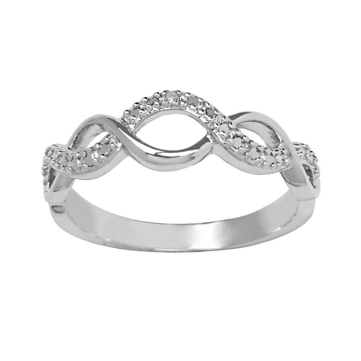 Sterling Silver Round-cut Diamond Accent Infinity Ring, Women's, Size: 8, White