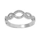 Sterling Silver Round-cut Diamond Accent Infinity Ring, Women's, Size: 8, White