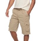 Men's Rawx Regular-fit Belted Cargo Shorts, Size: 32, Lt Brown