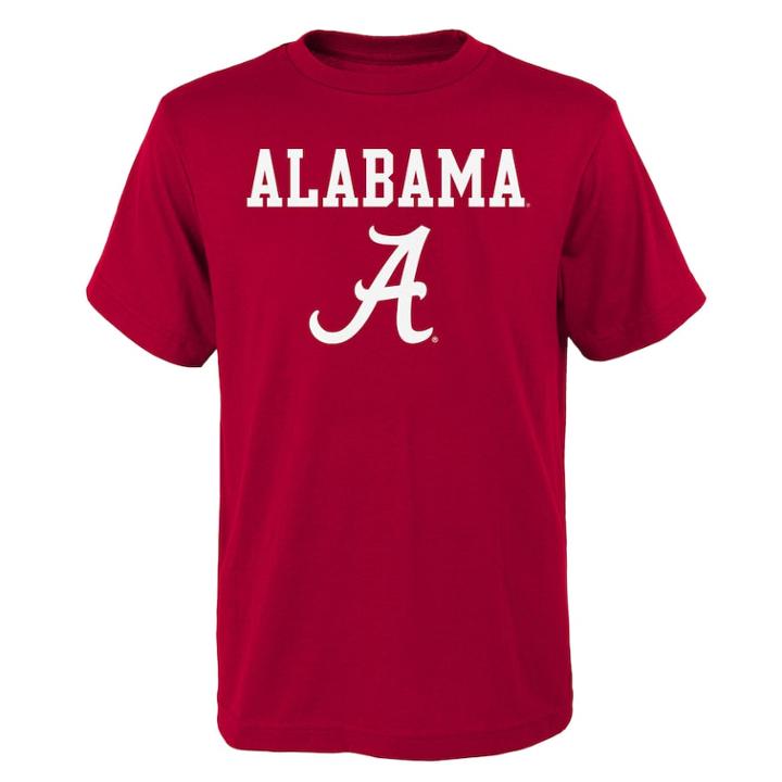 Boys' 4-18 Alabama Crimson Tide Goal Line Tee, Size: 8-10, Red