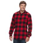 Big & Tall Sonoma Goods For Life&trade; Slim-fit Supersoft Flannel Button-down Shirt, Men's, Size: L Tall, Dark Red