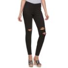 Plus Size Jennifer Lopez Destructed Jeggings, Women's, Size: 20 W, Black