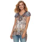 Women's World Unity Crochet Medallion Top, Size: Xs, Brown