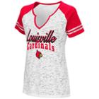 Women's Campus Heritage Louisville Cardinals Notch-neck Raglan Tee, Size: Large, White Oth