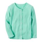 Girls 4-8 Carter's Ribbed Solid Cardigan, Size: 6x, Lt Green