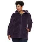 Plus Size Columbia Three Lakes Hooded Long Fleece Jacket, Women's, Size: 1xl, Drk Purple