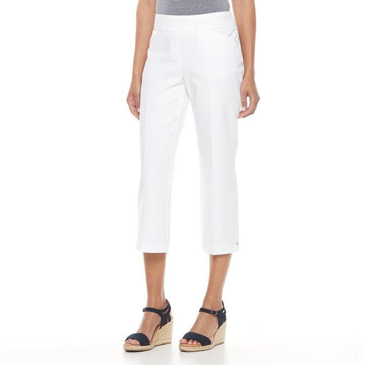 Women's Dana Buchman Pull-on Crop Pants, Size: 10, White