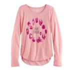 Girls 7-16 & Plus Size Mudd&reg; High-low Graphic Tee, Size: 7-8, Med Pink