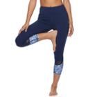Women's Gaiam Om Mesh Capri Yoga Leggings, Size: Medium, Lt Brown