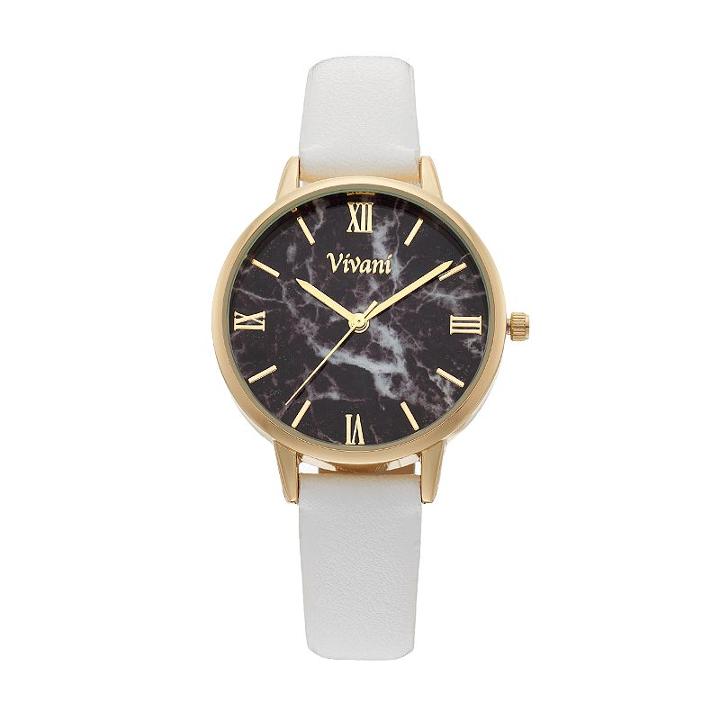 Vivani Women's Faux Marble Watch, Size: Medium, White