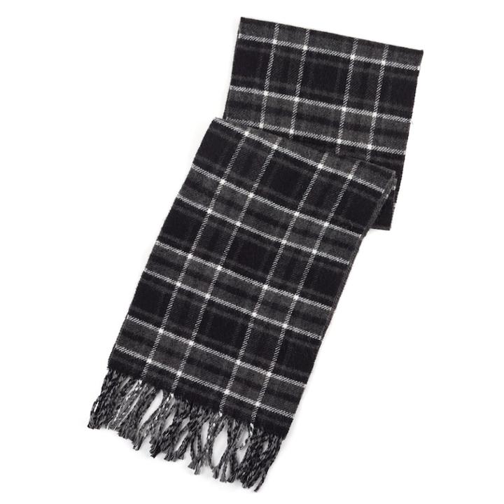 Men's Chaps Reversible Plaid And Herringbone Scarf, Black
