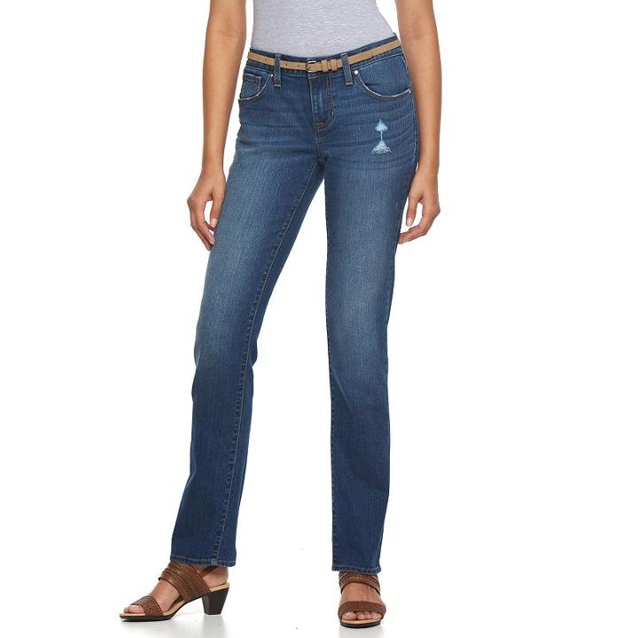 Women's Apt. 9&reg; Modern Fit Straight-leg Jeans, Size: 4, Dark Blue