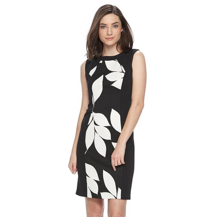 Petite Suite 7 Leaf Sheath Dress, Women's, Size: 4 Petite, Black