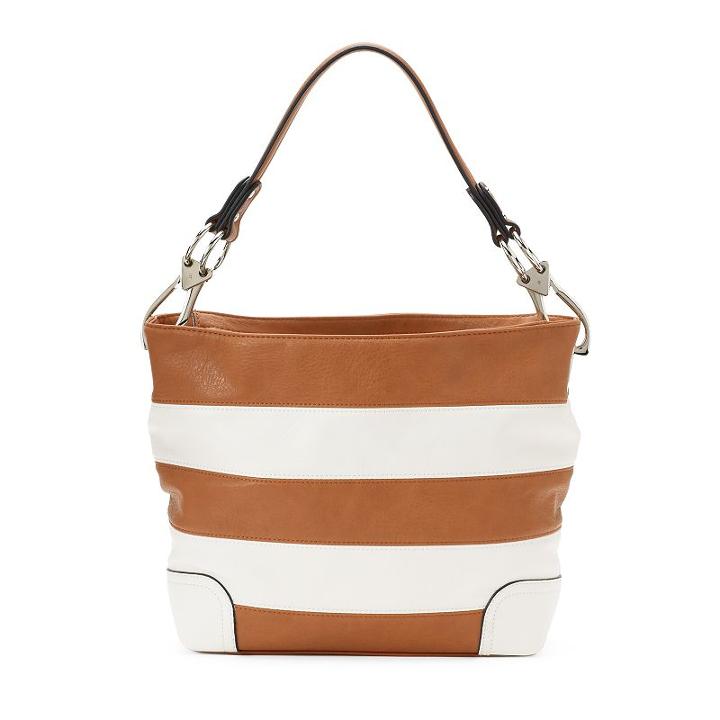 Deluxity Adalyn Striped Hobo, Women's, Beig/green (beig/khaki)
